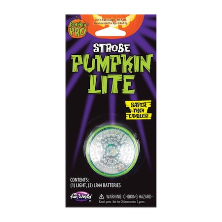 Fun World Pumpkin PRO Strobe Lite Lighted Pumpkin Accessory White, 4PK 9436627